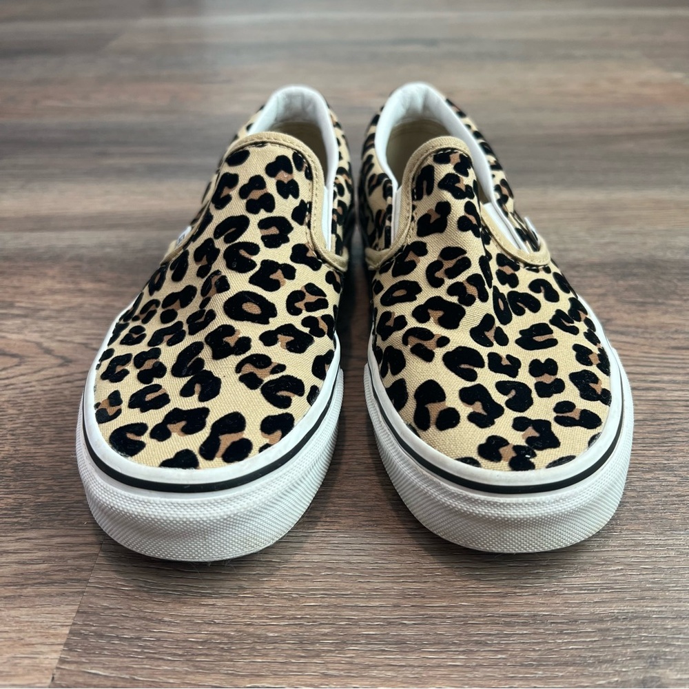 Vans Slip-On Leopard Sneakers Women’s 6.5 Canvas Skate Shoes Animal Print Casual - Picture 3 of 10